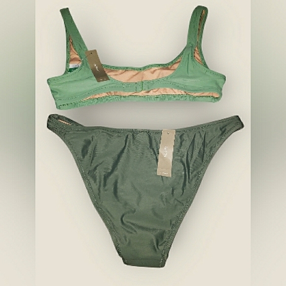 New J. Crew 2 Piece Retro Bikini Color Block Size Medium - Picture 4 of 9